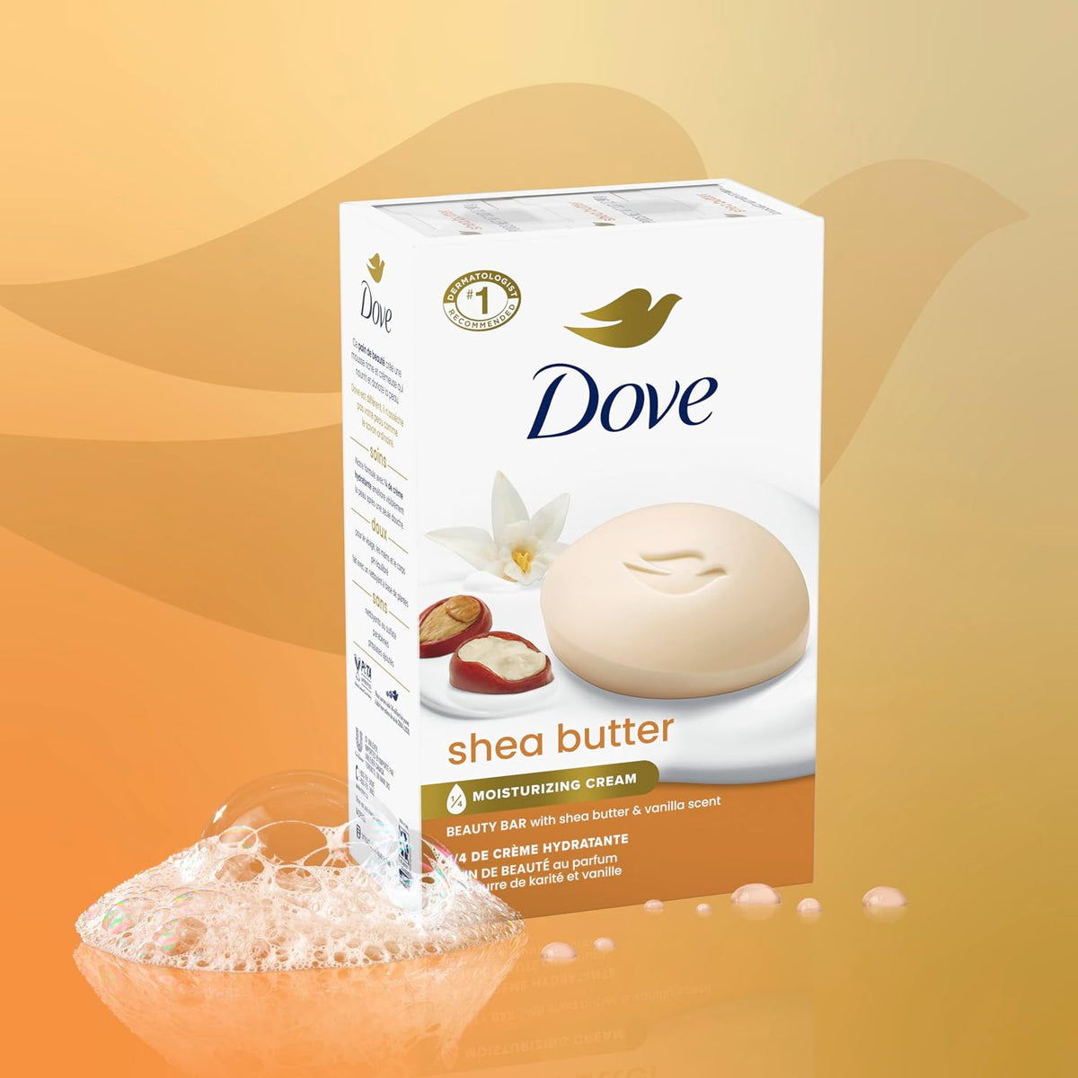 Dove Shea Butter Beauty Bar Soap 8 Count, Cleanser, 3.75 oz I beauty bar