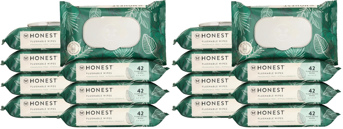 The Honest Company Flushable Wipes, Hypoallergenic, Gilded Wings, 126 Count