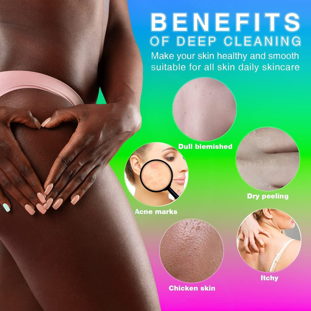 UJFQBH 3 Pack African Net Sponge, African Exfoliating Net Bath Sponge Long Net Bath Sponge Exfoliating Shower Body Scrubber Back Scrubber Skin Smoother,Great for Daily Use (Pink,Yellow,Purple)