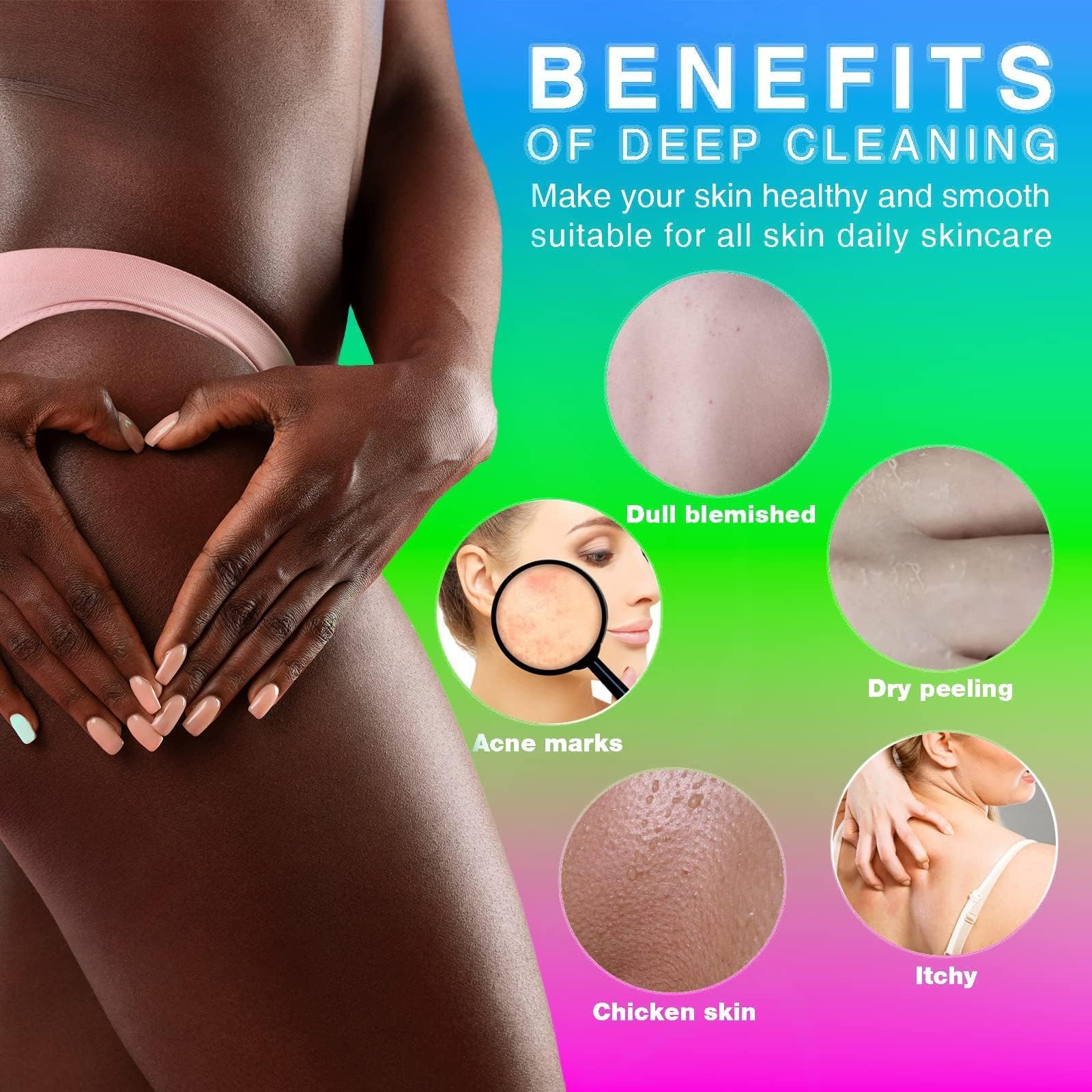 UJFQBH 3 Pack African Net Sponge, African Exfoliating Net Bath Sponge Long Net Bath Sponge Exfoliating Shower Body Scrubber Back Scrubber Skin Smoother,Great for Daily Use (Pink,Yellow,Purple)