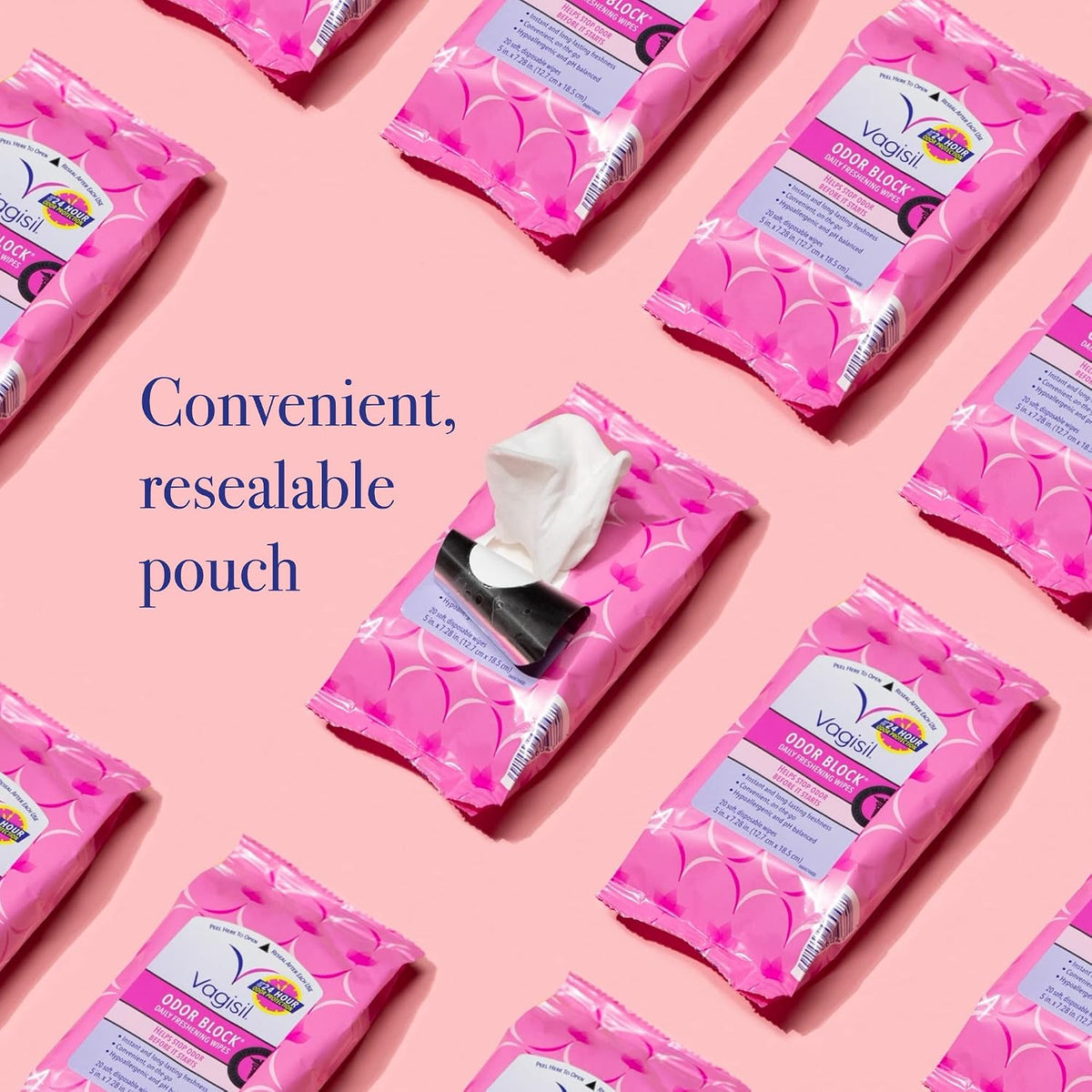VAGISIL Anti-Itch Medicated Feminine Wipes, Max Strength, 20 Wipes (1 Pack)