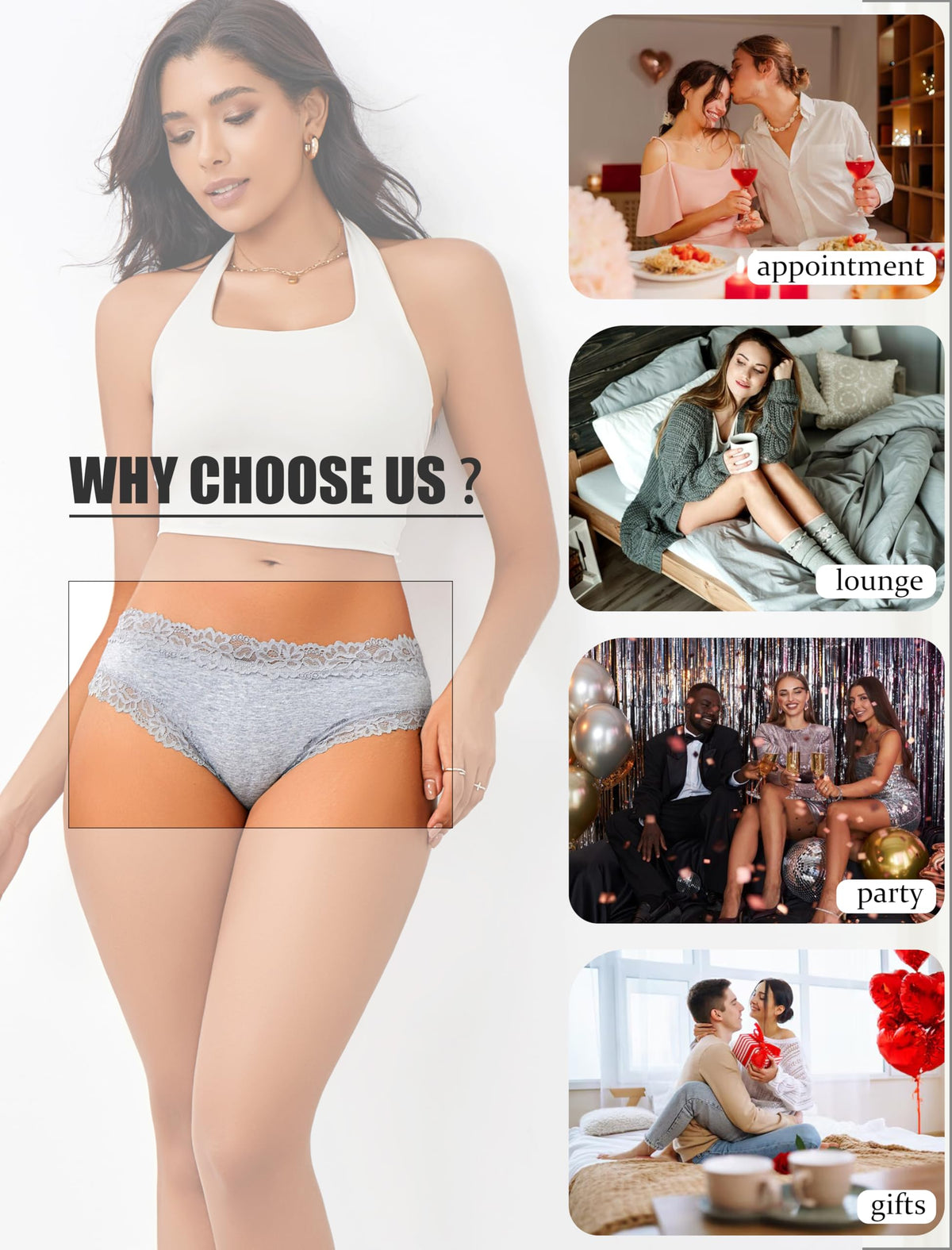 Cotton Underwear for Women Sexy Lace Panties Cheeky Bikini Lingerie Sets 6