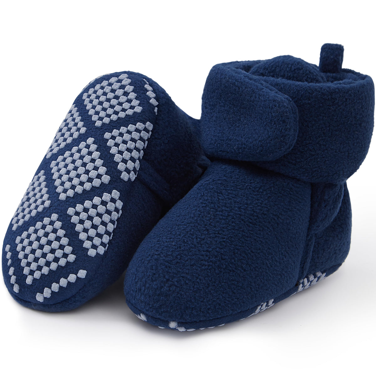 Pro Goleem Fleece Baby Booties, Warm Cozy Baby Slippers, Stay On Sock Shoes, Easy to Put on, Unisex Baby Gifts, Soft Non-Slip Adjustable Newborn Boots for Boys and Girls