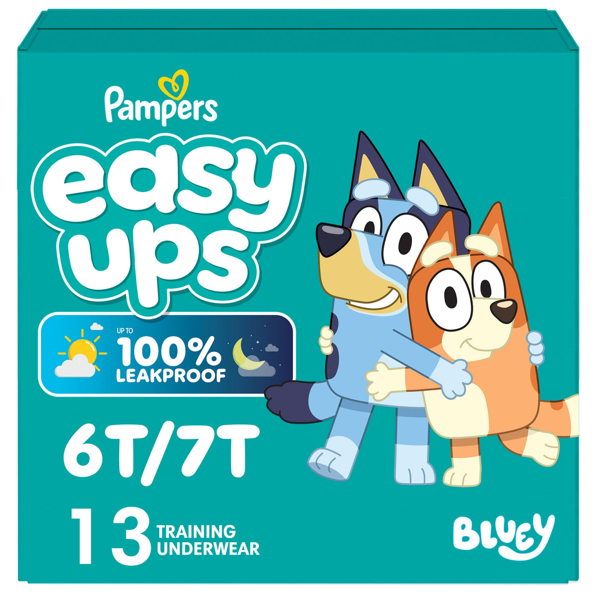 Easy Ups Girls & Boys Potty Training Pants, Size 4 (2T-3T), 140 Count, Bluey Absorbent Pull Up Training Underwear, Up to 100% Leakproof Day and Night, Hypoallergenic