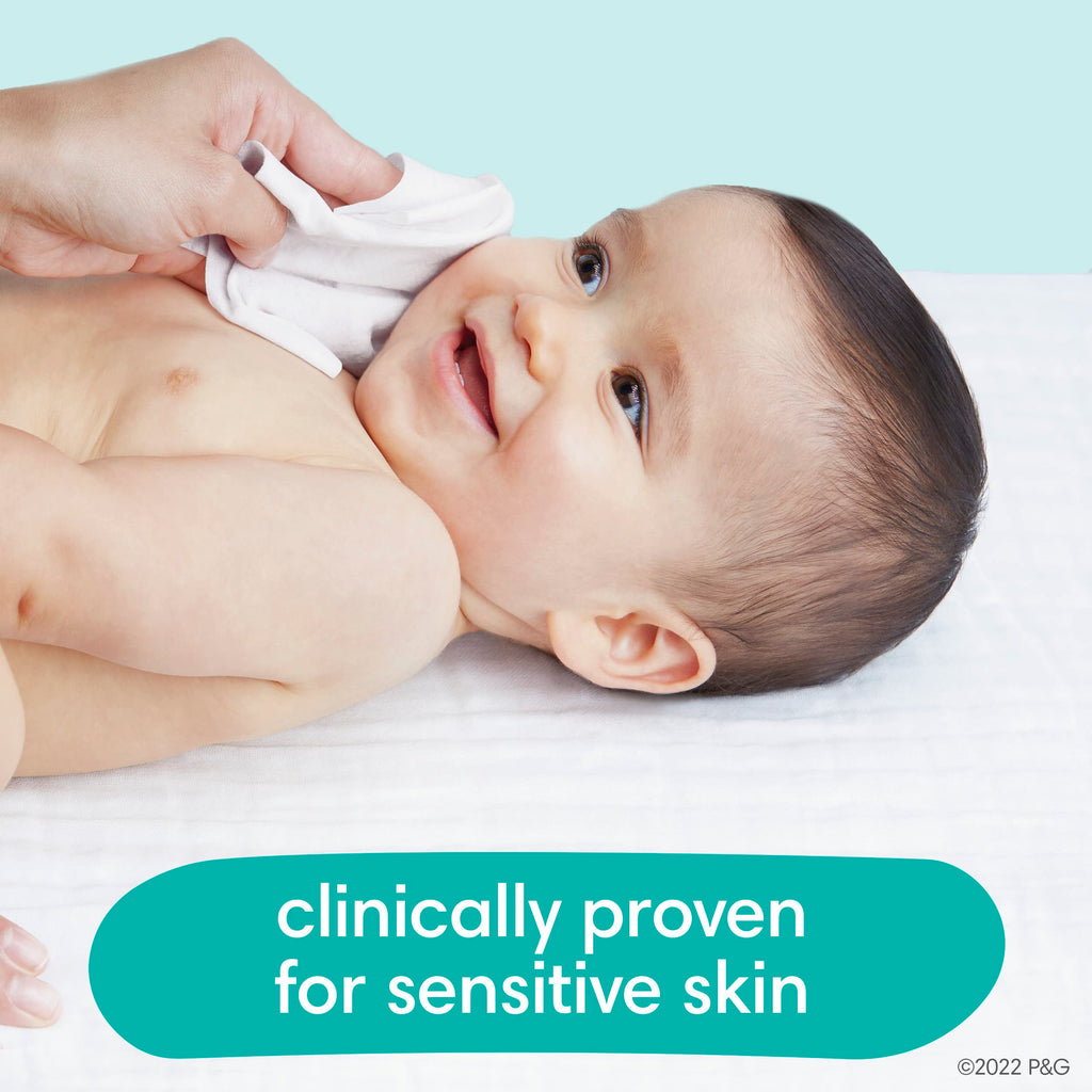 Pampers Sensitive Baby Wipes, Clinically Proven, Fragrance Free, Unscented, Water Based, Hypoallergenic, Multi-Use, Hand Wipes 504 Wipes Total (6X Flip-Top Packs) [Packaging May Vary]