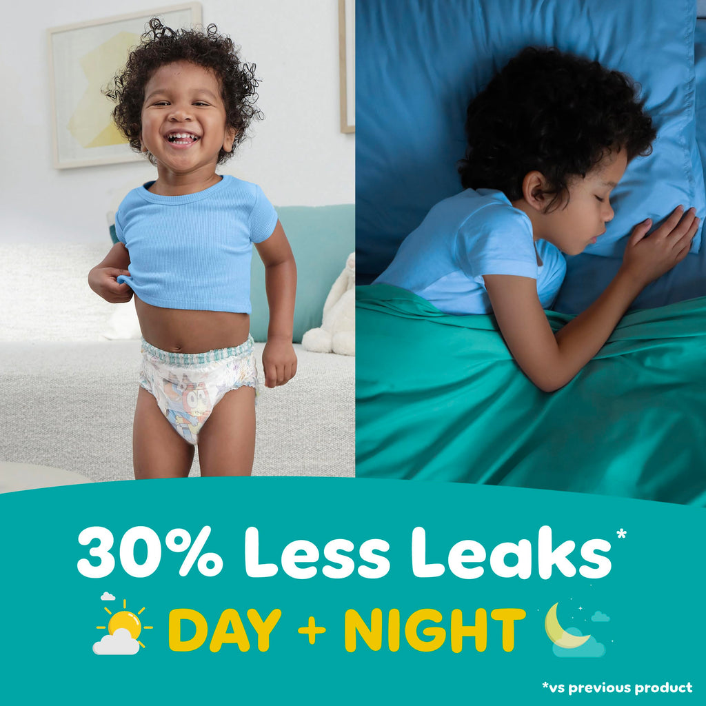Easy Ups Girls & Boys Potty Training Pants, Size 4 (2T-3T), 140 Count, Bluey Absorbent Pull Up Training Underwear, Up to 100% Leakproof Day and Night, Hypoallergenic