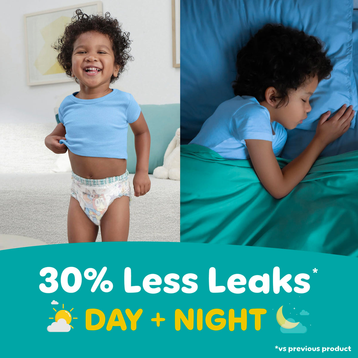 Easy Ups Girls & Boys Potty Training Pants, Size 4 (2T-3T), 140 Count, Bluey Absorbent Pull Up Training Underwear, Up to 100% Leakproof Day and Night, Hypoallergenic