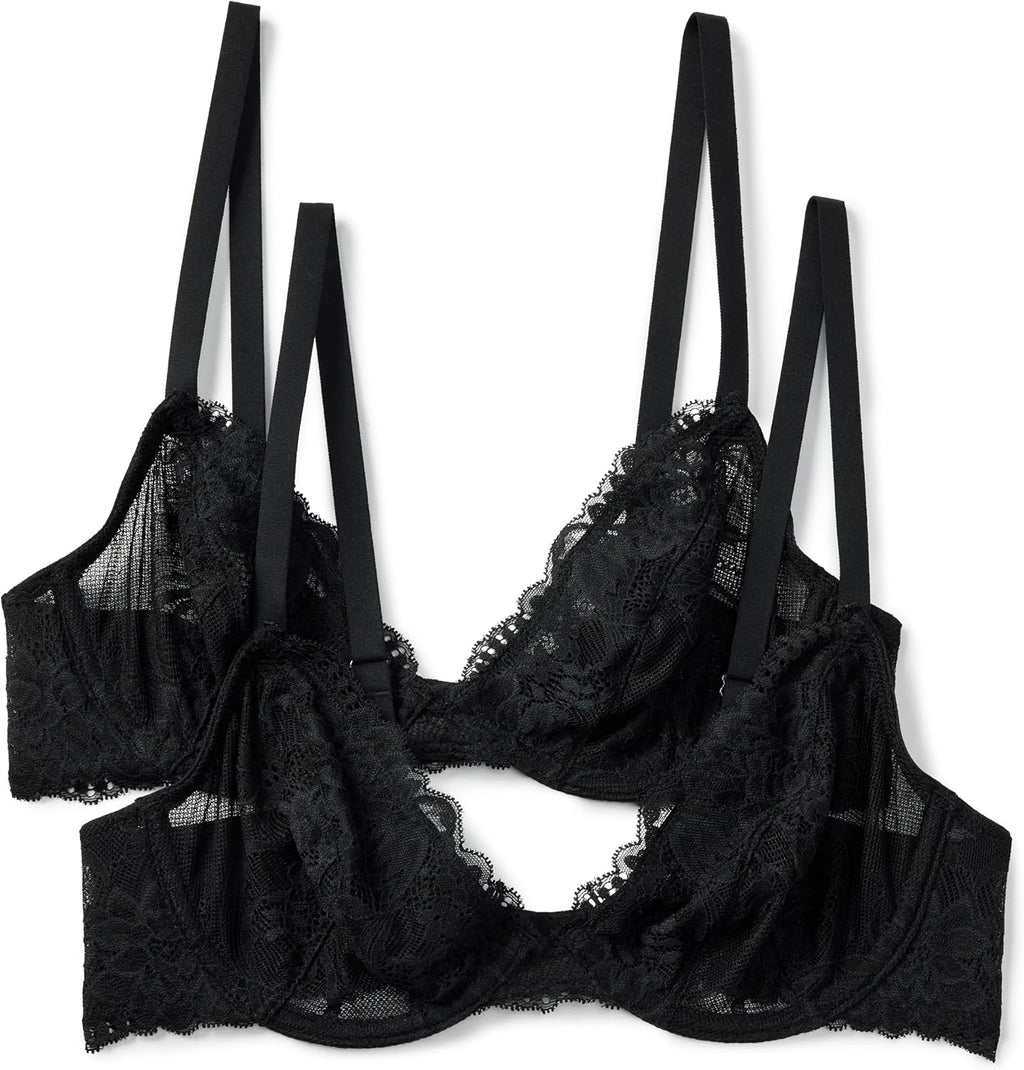 Women's Stretch Lace Plunge Bra – Comfortable, Supportive & Seamless, Multipack