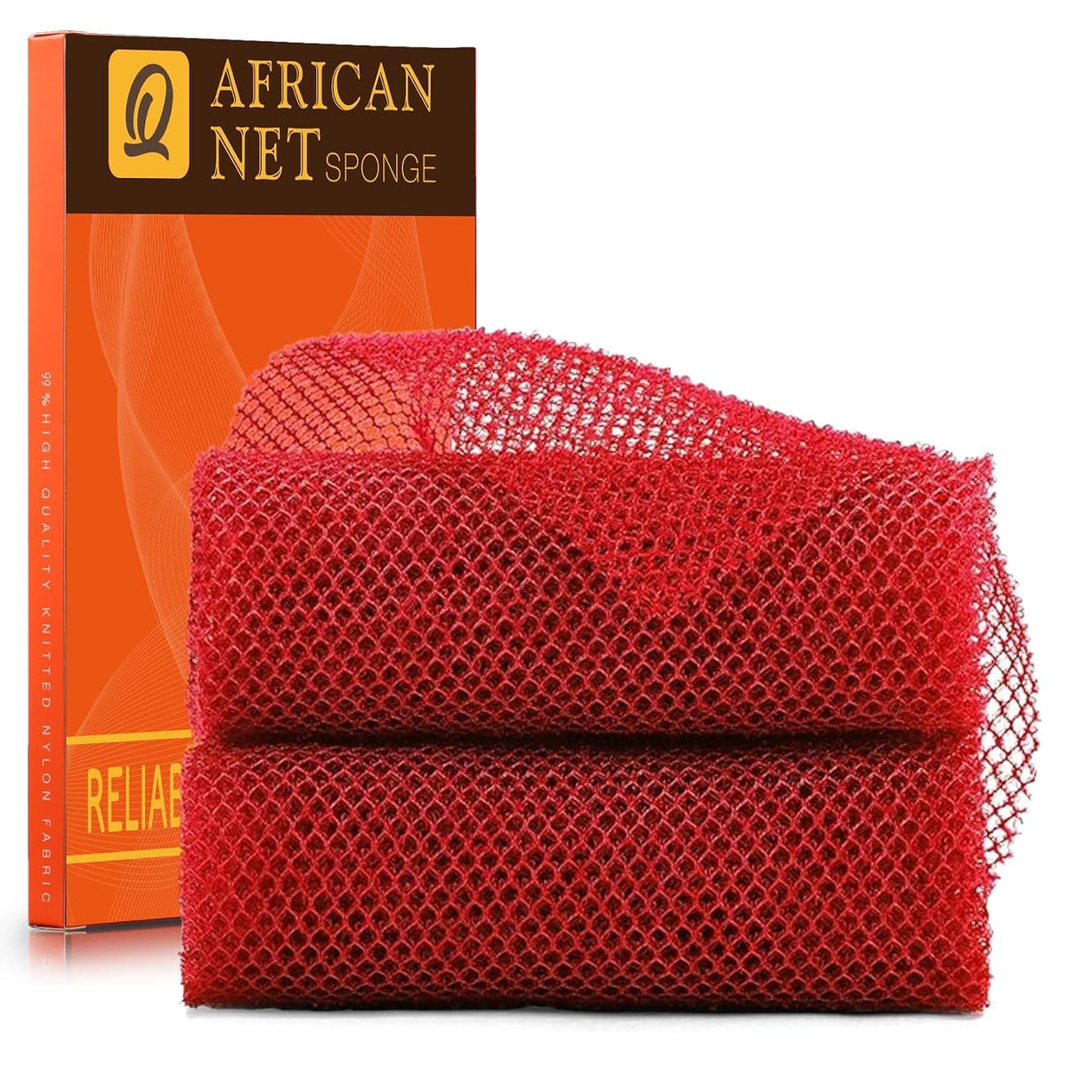 UJFQBH 3 Pack African Net Sponge, African Exfoliating Net Bath Sponge Long Net Bath Sponge Exfoliating Shower Body Scrubber Back Scrubber Skin Smoother,Great for Daily Use (Pink,Yellow,Purple)