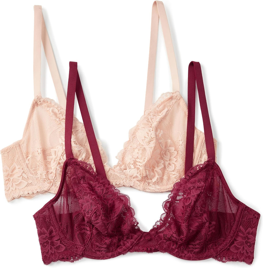 Women's Stretch Lace Plunge Bra – Comfortable, Supportive & Seamless, Multipack