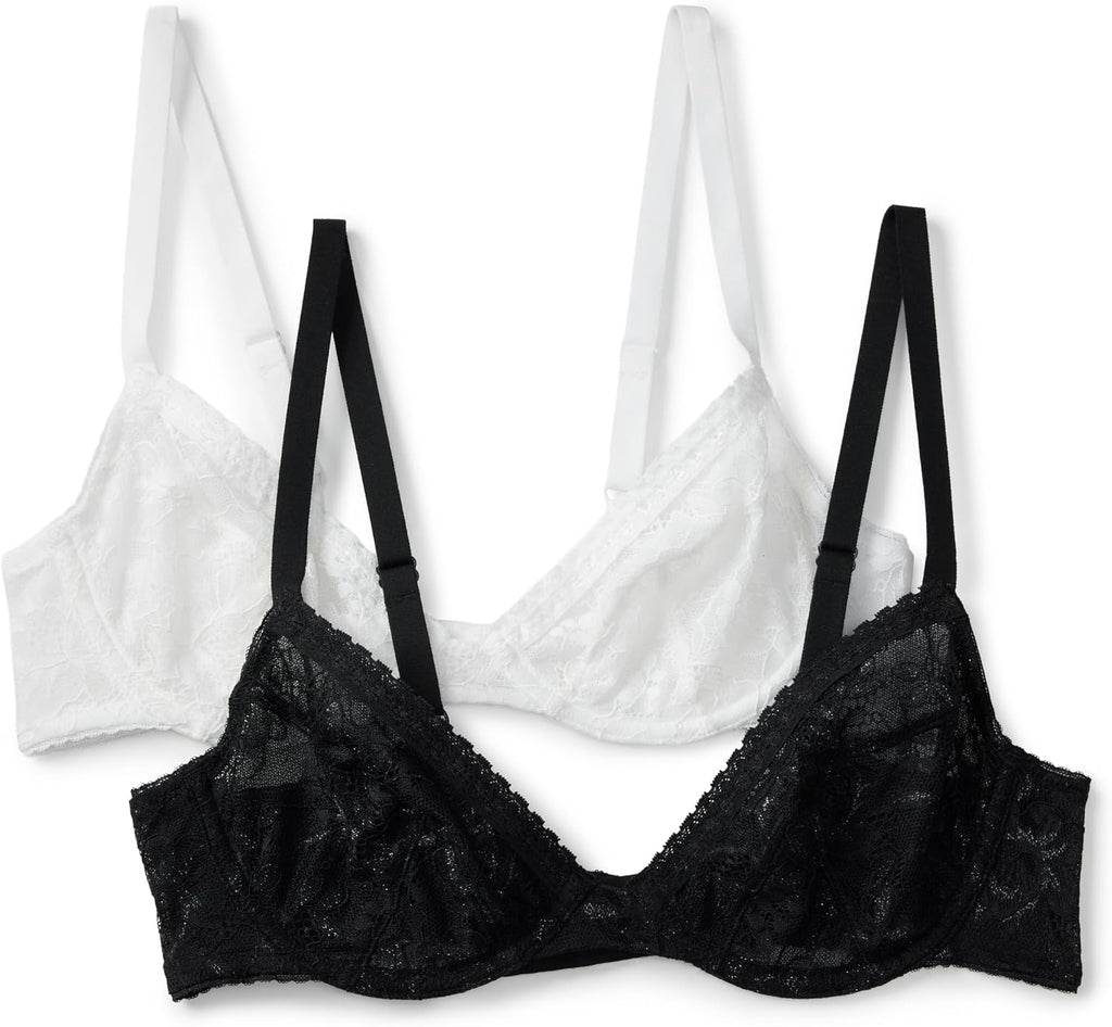 Women's Stretch Lace Plunge Bra – Comfortable, Supportive & Seamless, Multipack