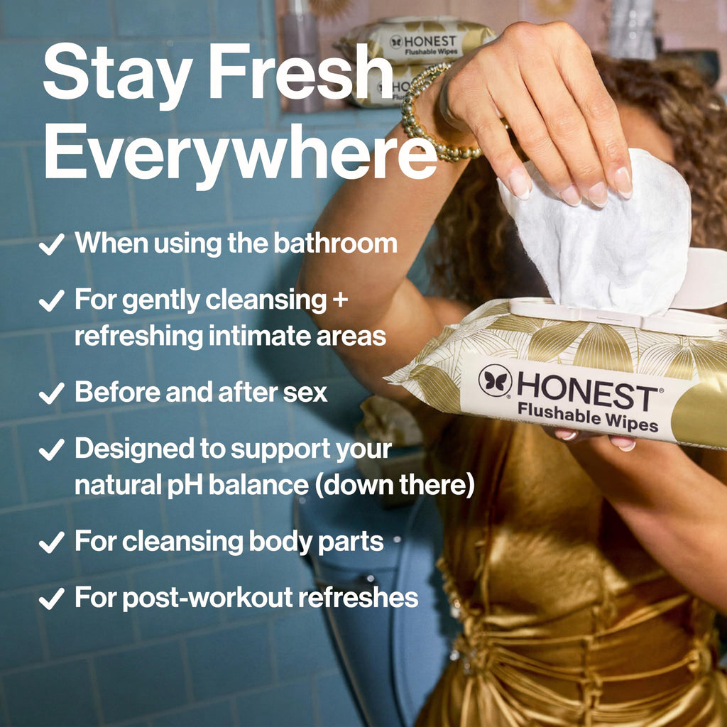 The Honest Company Flushable Wipes, Hypoallergenic, Gilded Wings, 126 Count