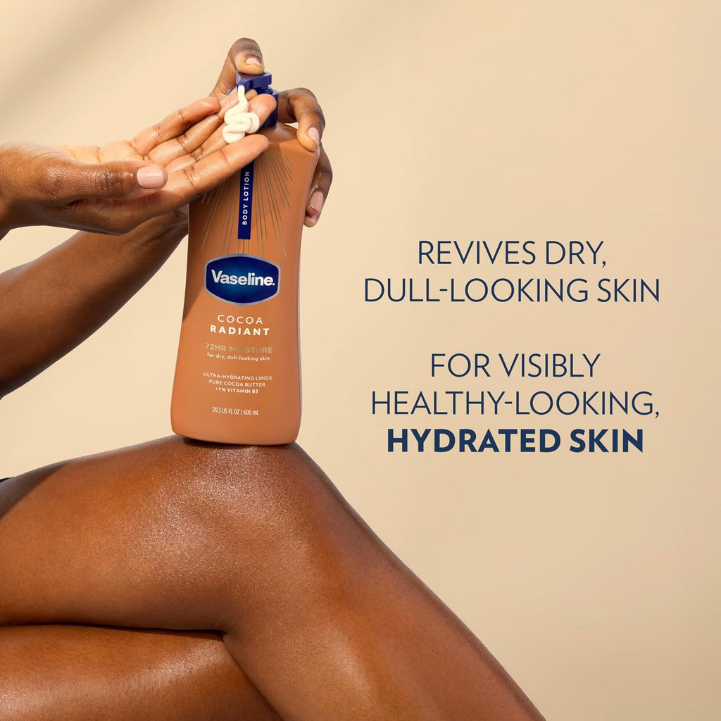 Vaseline Cocoa Radiant Body Lotion for Dry Skin + Cocoa Butter 20.3oz 3ct
