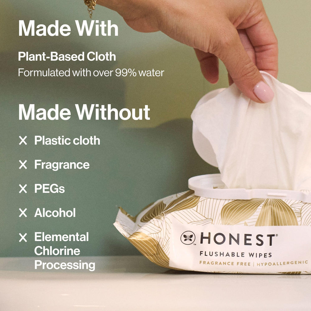 The Honest Company Flushable Wipes, Hypoallergenic, Gilded Wings, 126 Count