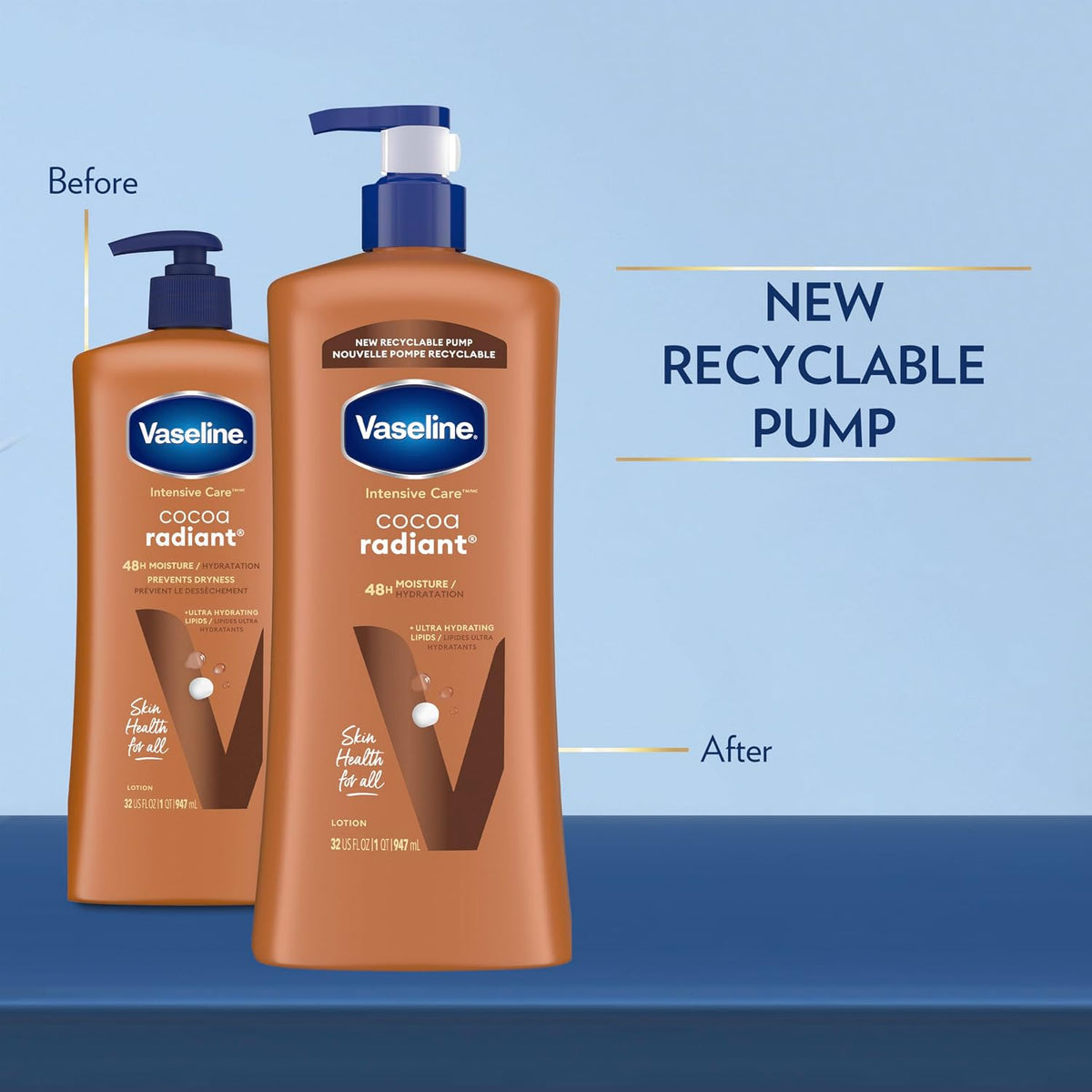 Vaseline Cocoa Radiant Body Lotion for Dry Skin + Cocoa Butter 20.3oz 3ct