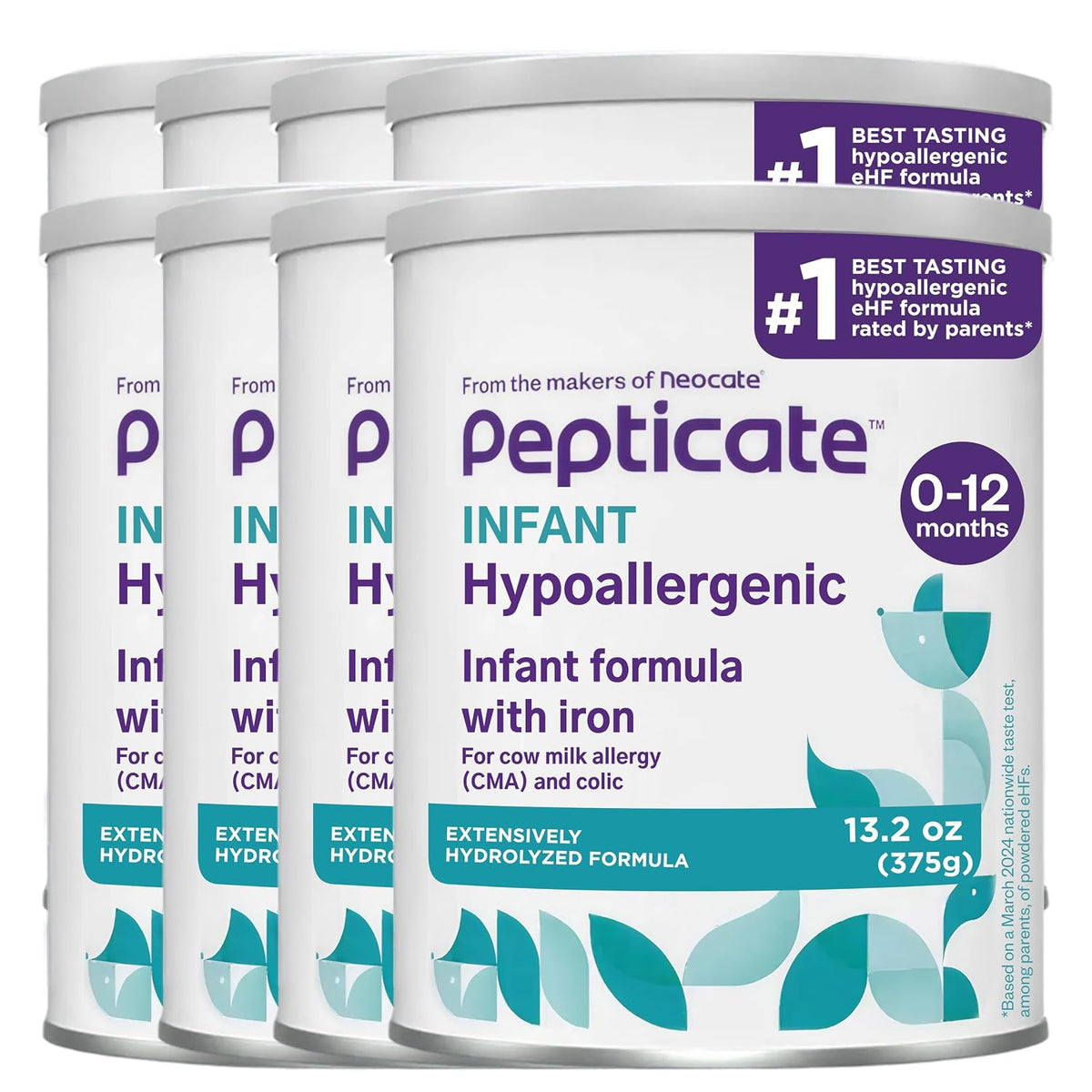 Pepticate Hypoallergenic Infant Formula – 0-12 Months, 13.2 oz, 4 Pack