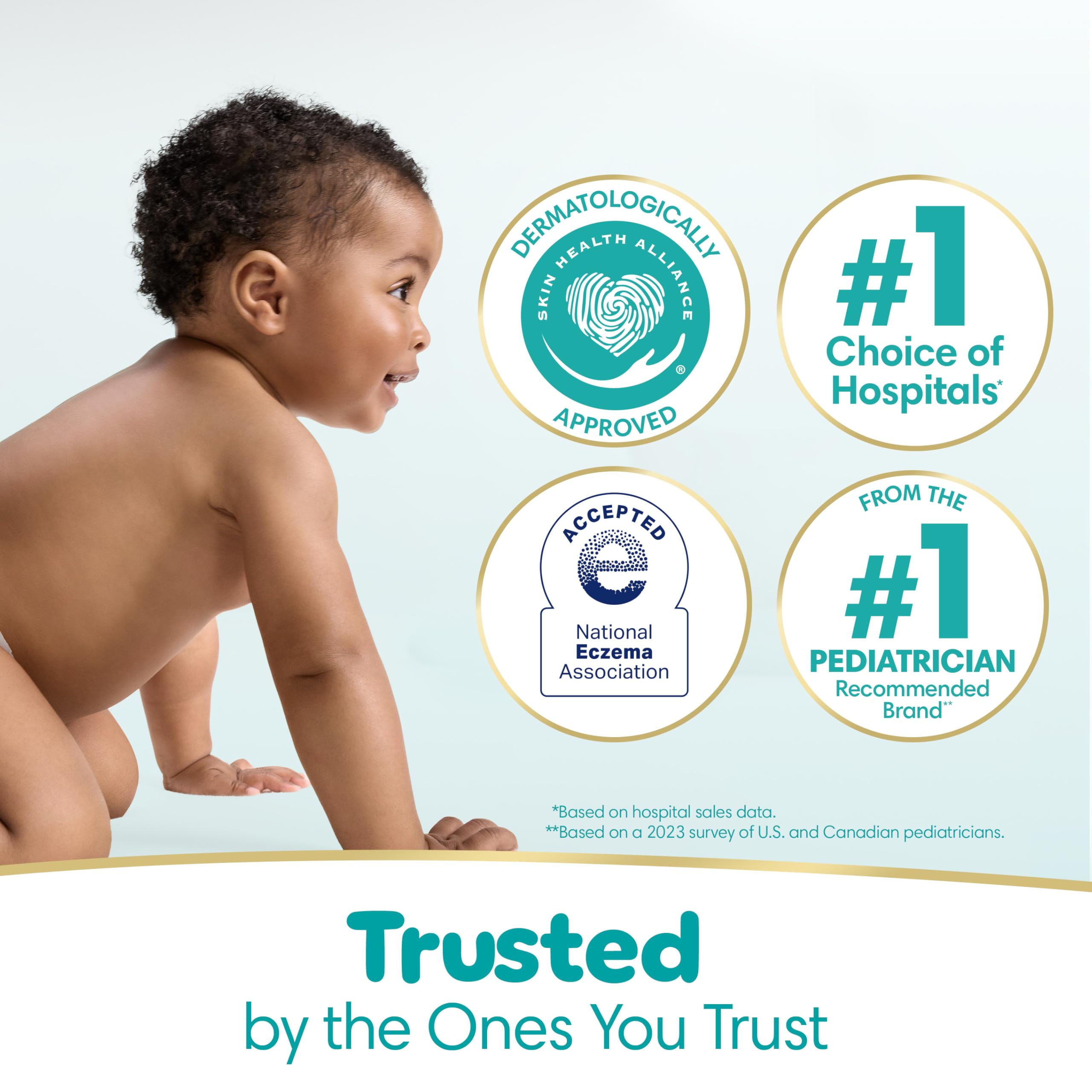 Pampers Sensitive Baby Wipes, Clinically Proven, Fragrance Free, Unscented, Water Based, Hypoallergenic, Multi-Use, Hand Wipes 504 Wipes Total (6X Flip-Top Packs) [Packaging May Vary]