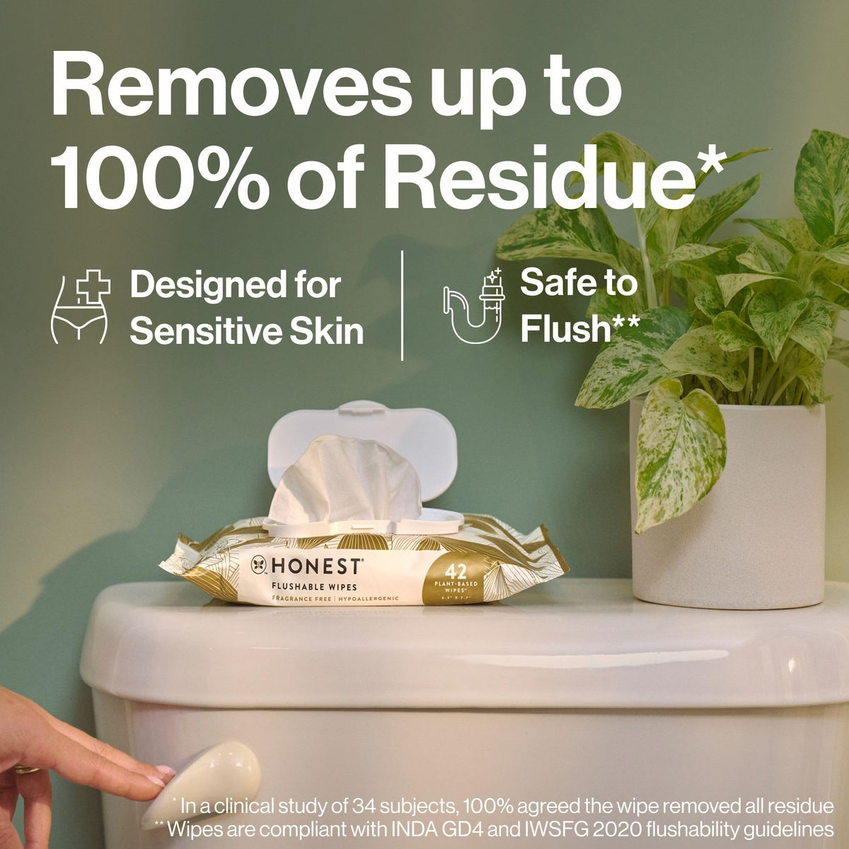 The Honest Company Flushable Wipes, Hypoallergenic, Gilded Wings, 126 Count