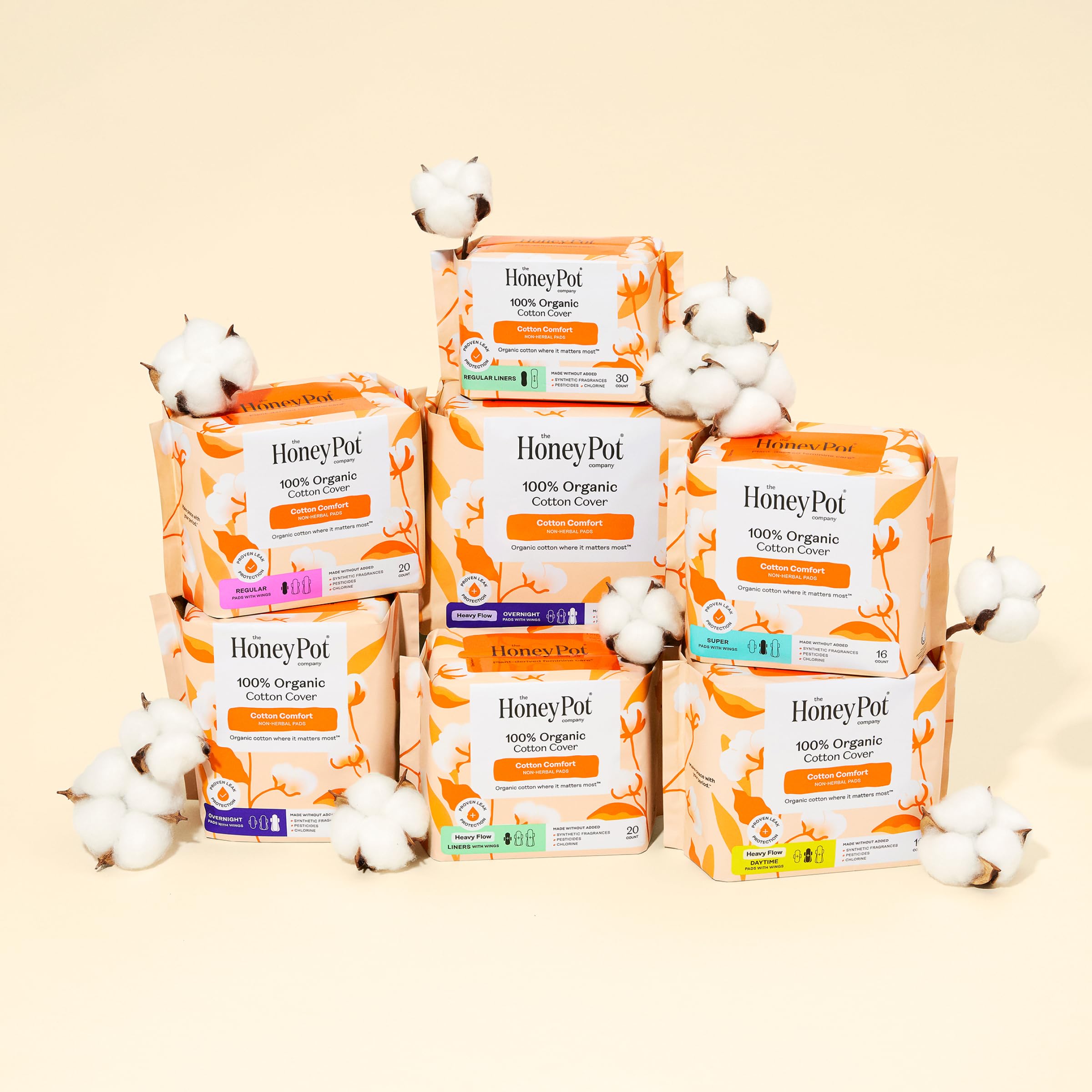 The Honey Pot Company - Cotton Comfort - Panty Liners for Women