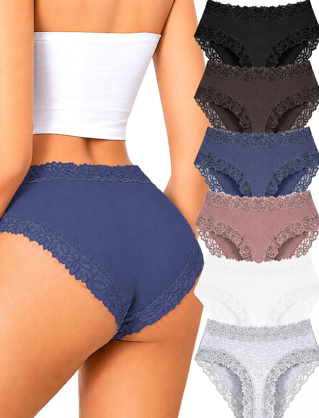 Cotton Underwear for Women Sexy Lace Panties Cheeky Bikini Lingerie Sets 6