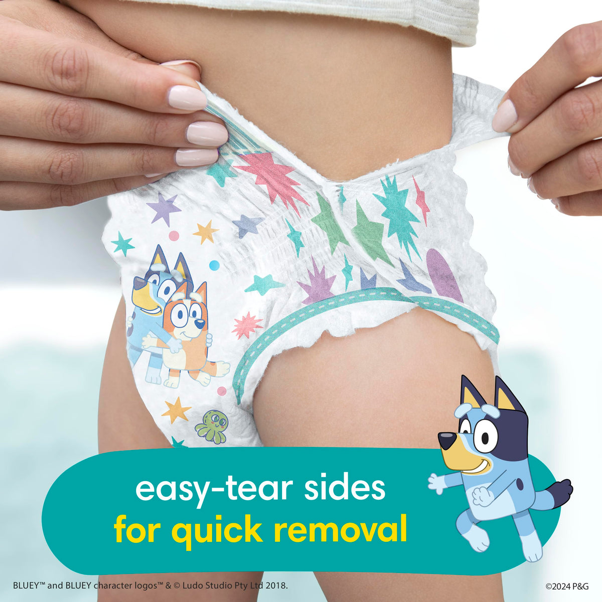 Easy Ups Girls & Boys Potty Training Pants, Size 4 (2T-3T), 140 Count, Bluey Absorbent Pull Up Training Underwear, Up to 100% Leakproof Day and Night, Hypoallergenic