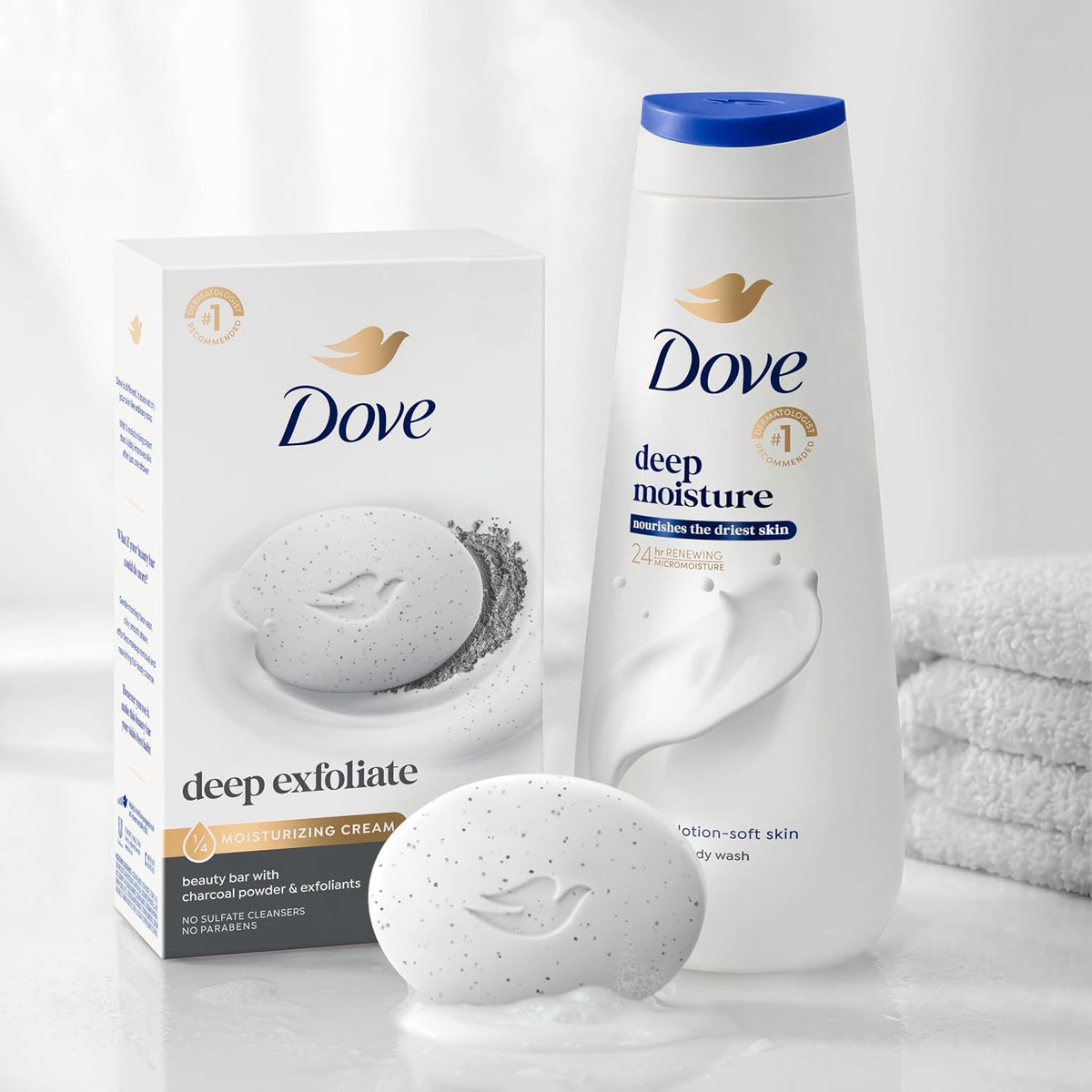 Dove Gentle Exfoliating Beauty Bar Soap , Renewing 8 Count 3.75 oz