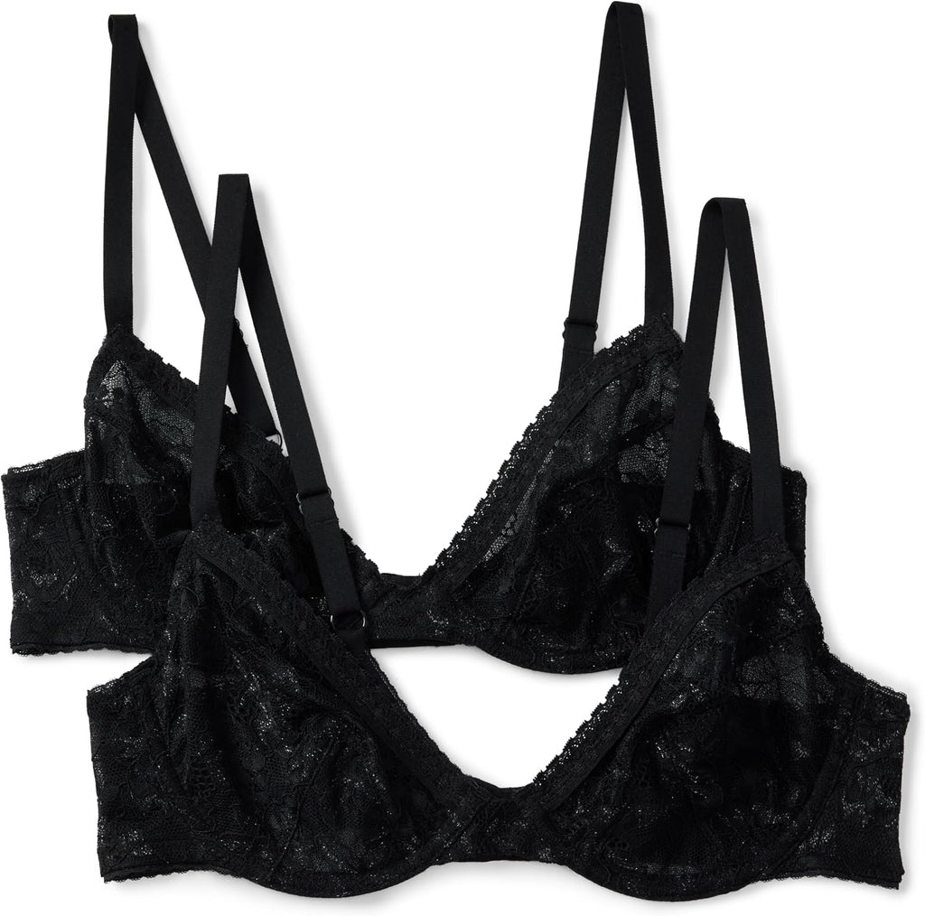 Women's Stretch Lace Plunge Bra – Comfortable, Supportive & Seamless, Multipack