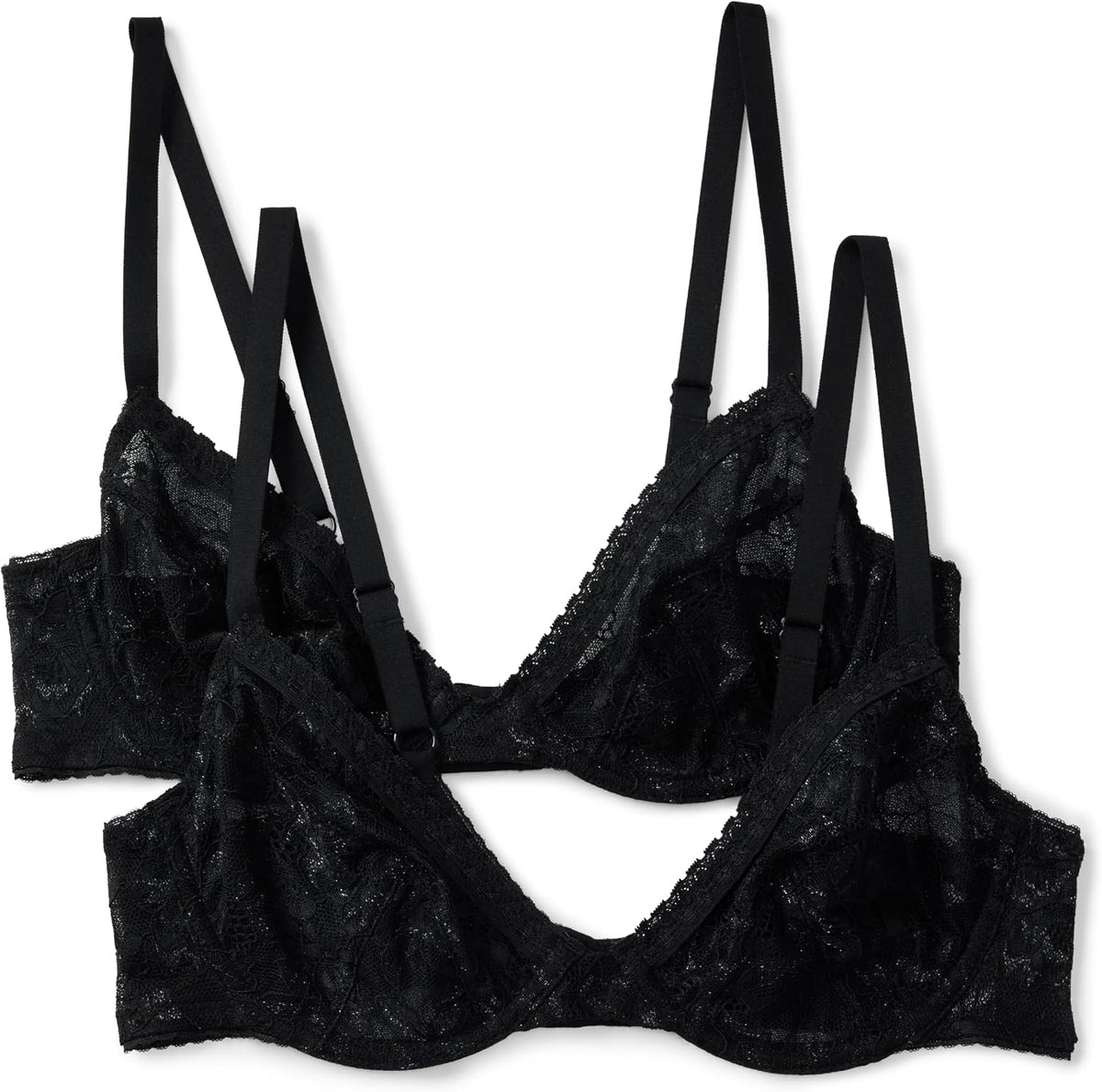 Women's Stretch Lace Plunge Bra – Comfortable, Supportive & Seamless, Multipack