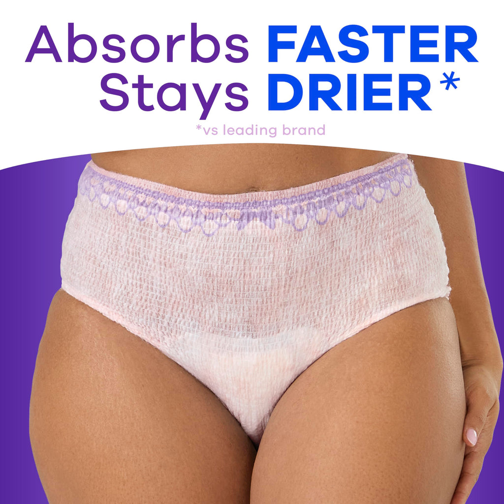 Always Discreet Adult Diapers for Women, Incontinence Underwear, Postpartum Essentials, Disposable Briefs, Max Absorbency, Bladder Leak Protection, Small/Medium, 32ct