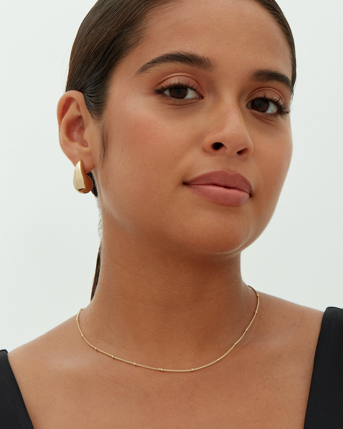 PAVOI 14K Gold Plated 925 Sterling Silver Post Teardrop Chunky Hoop Earrings - Lightweight Drop Earrings for Women - Designer Earring Trendy Jewelry