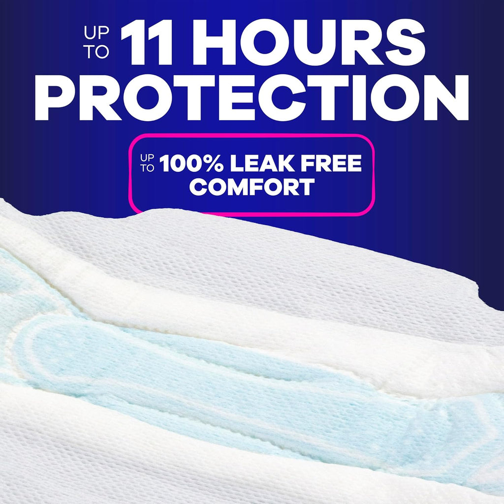 Always Maxi Overnight Pads with Wings for Women, Size 5, Extra Heavy Overnight Absorbency, Unscented, 36 Count