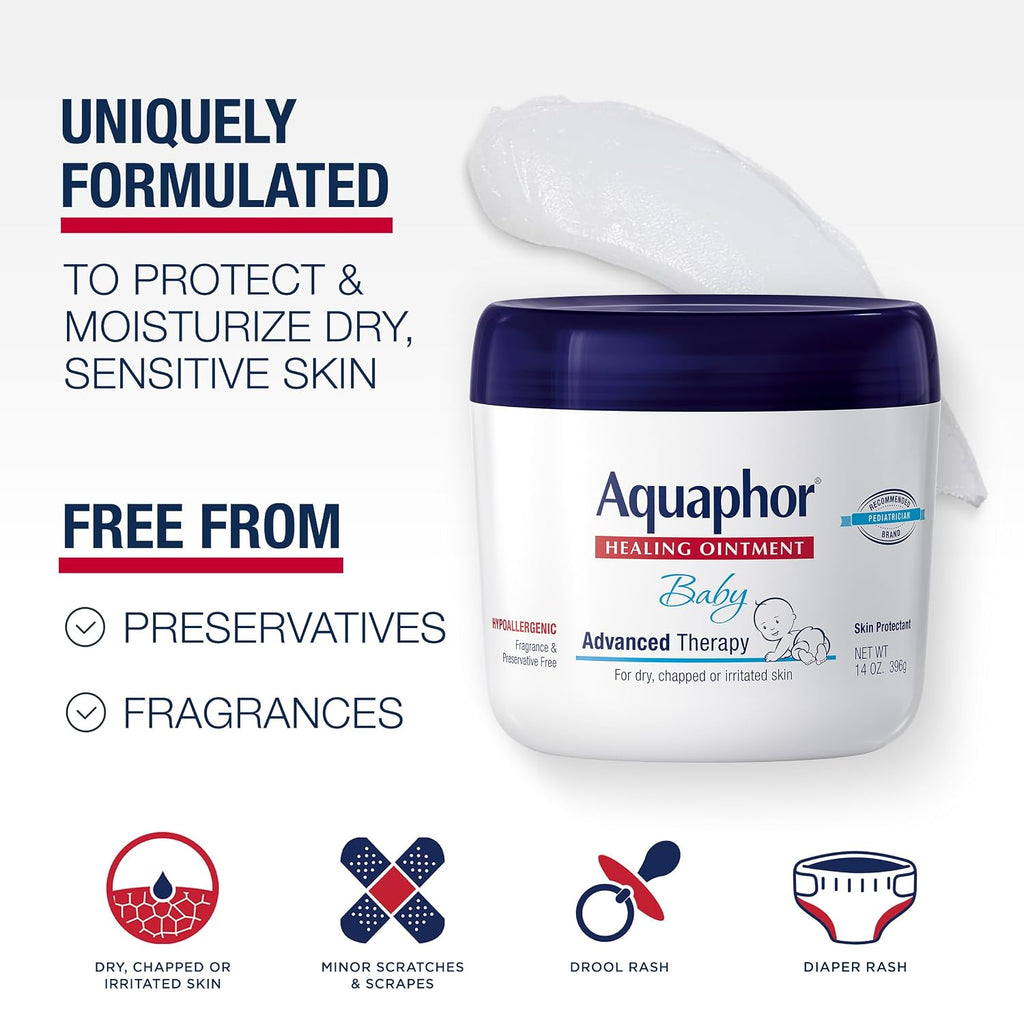 Aquaphor Baby Advanced Therapy Healing Ointment Skin Protectant, 7 OZ