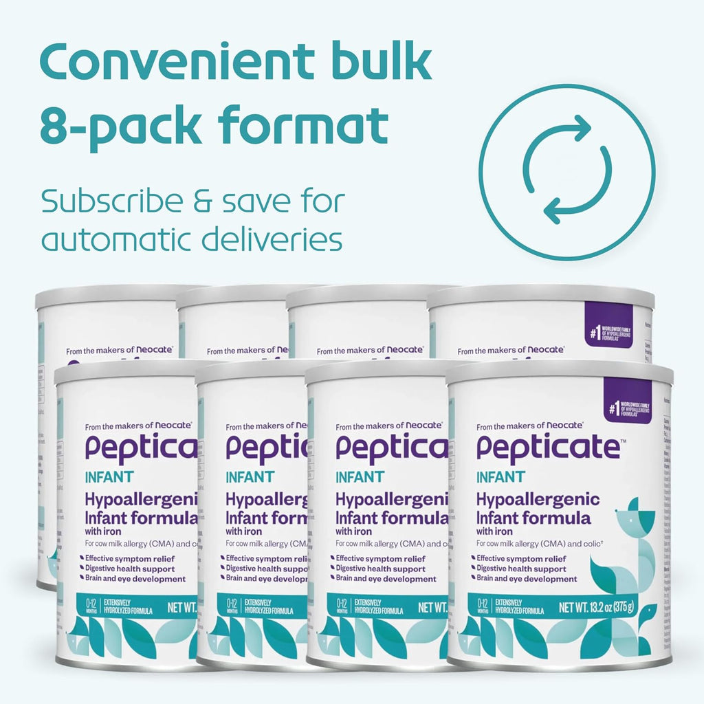 Pepticate Hypoallergenic Infant Formula 0–12 Months 13.2oz 4 Pack