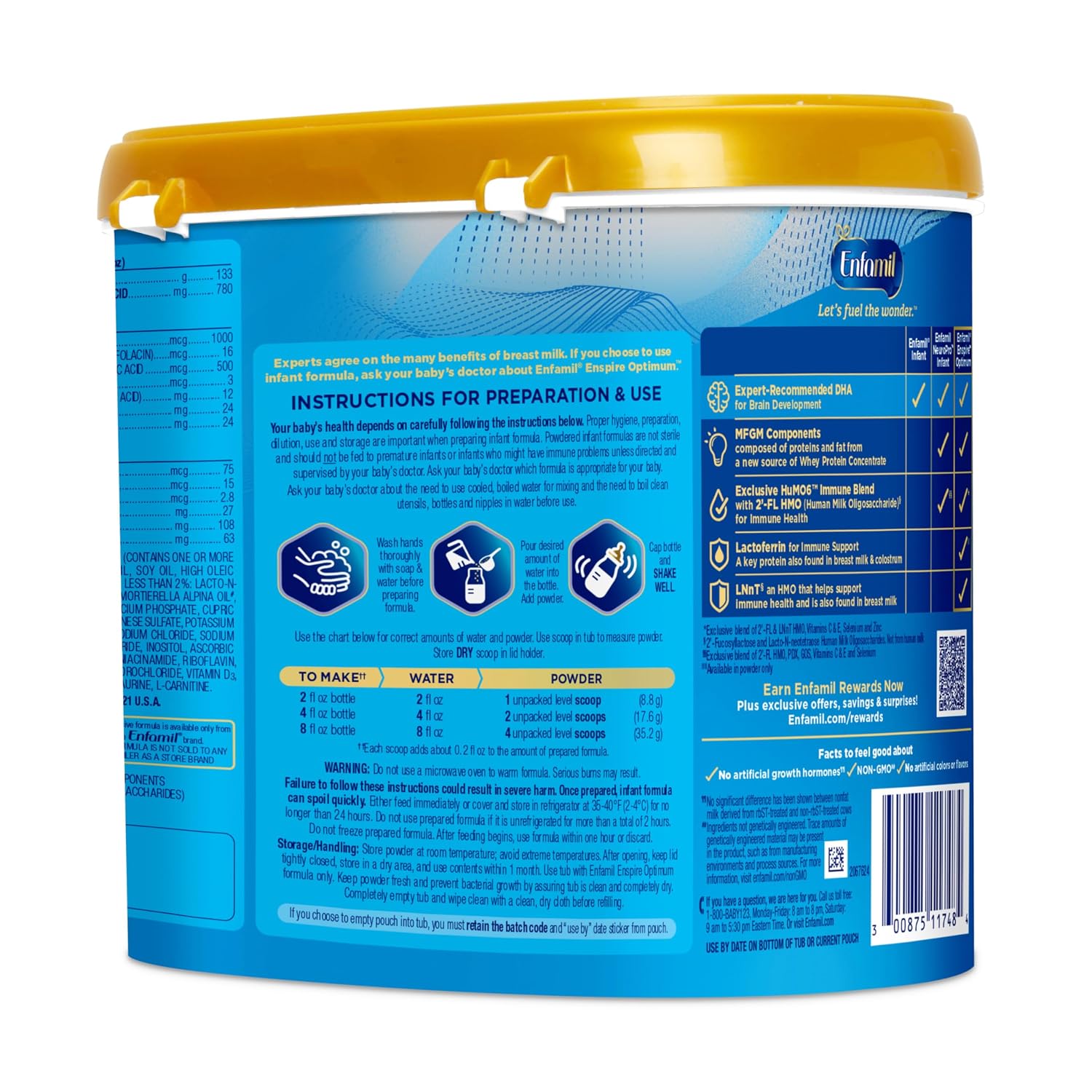 Enfamil Optimum (Enspire), Immune-Supporting Baby Formula, 20.5 Oz