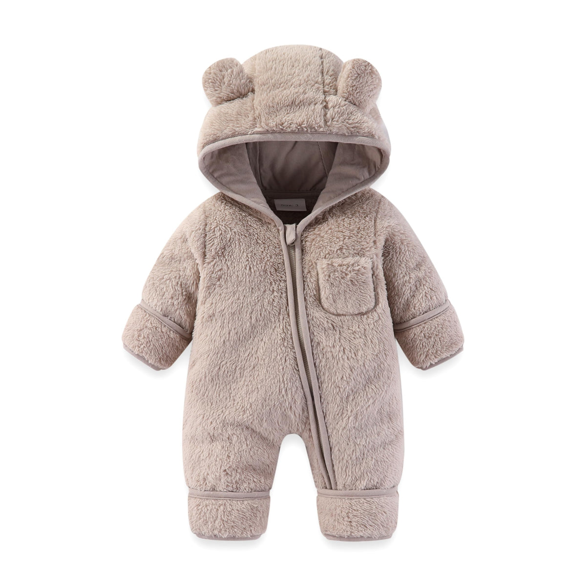 AiWMGL Newborn Baby Bear Outfit With Fold-Over Mittens and Footies Girls Boys Winter Fleece Clothes Hooded Romper Snowsuit