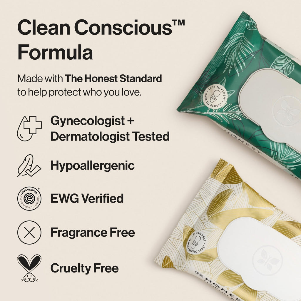 The Honest Company Flushable Wipes, Hypoallergenic, Gilded Wings, 126 Count