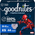 Goodnites Boys' Nighttime Bedwetting Underwear, Size Extra Small (28-43 lbs), 44 Ct (2 Packs of 22), Packaging May Vary