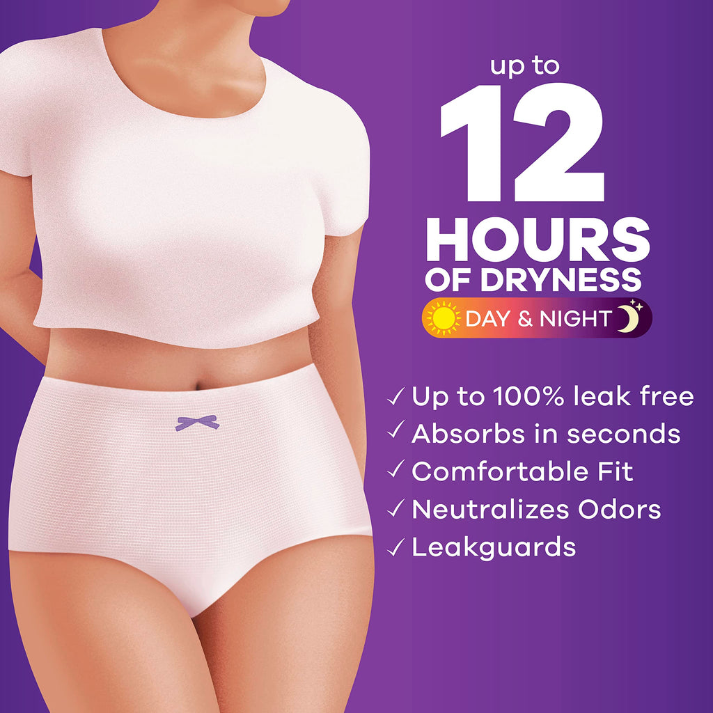 Always Discreet Adult Diapers for Women, Incontinence Underwear, Postpartum Essentials, Disposable Briefs, Max Absorbency, Bladder Leak Protection, Small/Medium, 32ct
