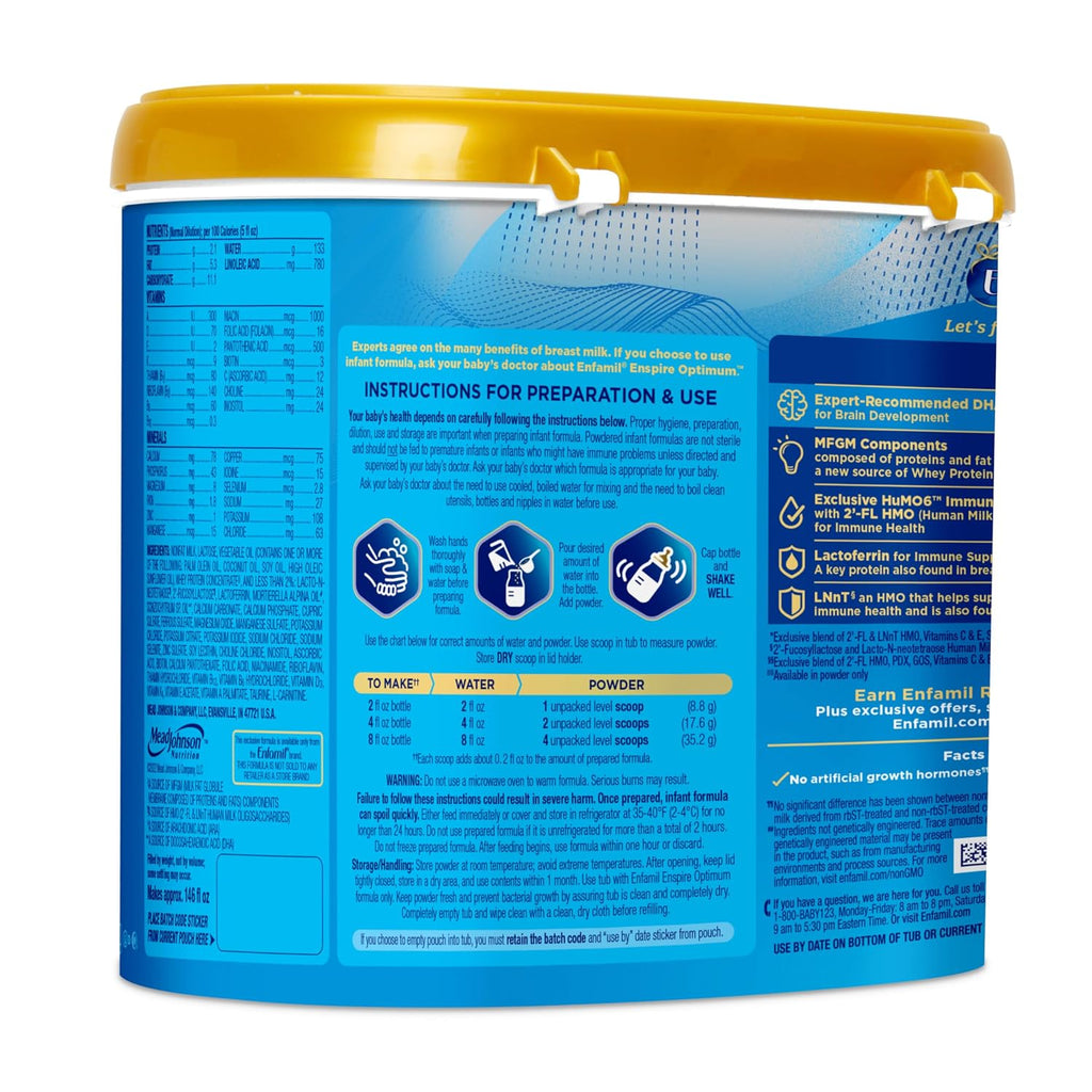 Enfamil Optimum (Enspire), Immune-Supporting Baby Formula, 20.5 Oz