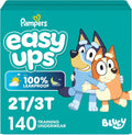 Easy Ups Girls & Boys Potty Training Pants, Size 4 (2T-3T), 140 Count, Bluey Absorbent Pull Up Training Underwear, Up to 100% Leakproof Day and Night, Hypoallergenic