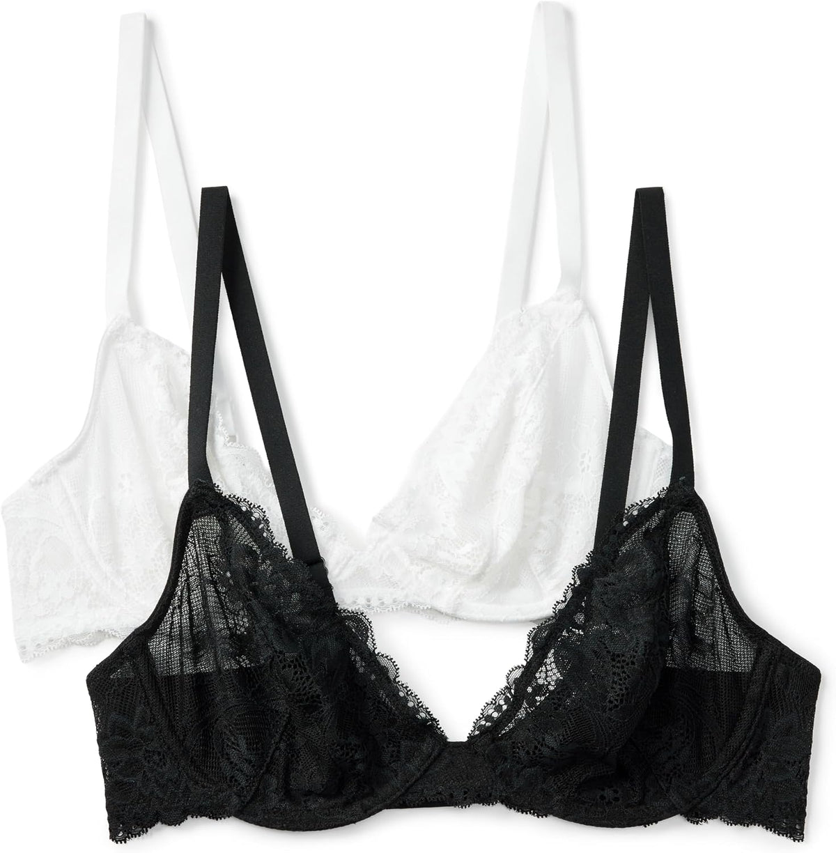 Women's Stretch Lace Plunge Bra – Comfortable, Supportive & Seamless, Multipack