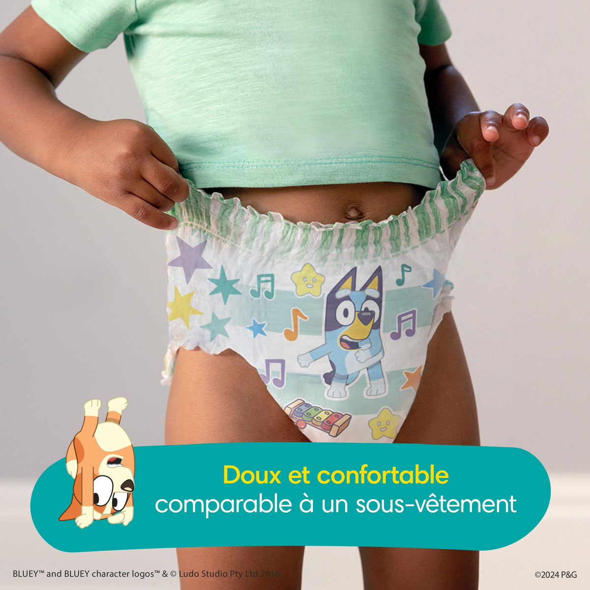 Easy Ups Girls & Boys Potty Training Pants, Size 4 (2T-3T), 140 Count, Bluey Absorbent Pull Up Training Underwear, Up to 100% Leakproof Day and Night, Hypoallergenic