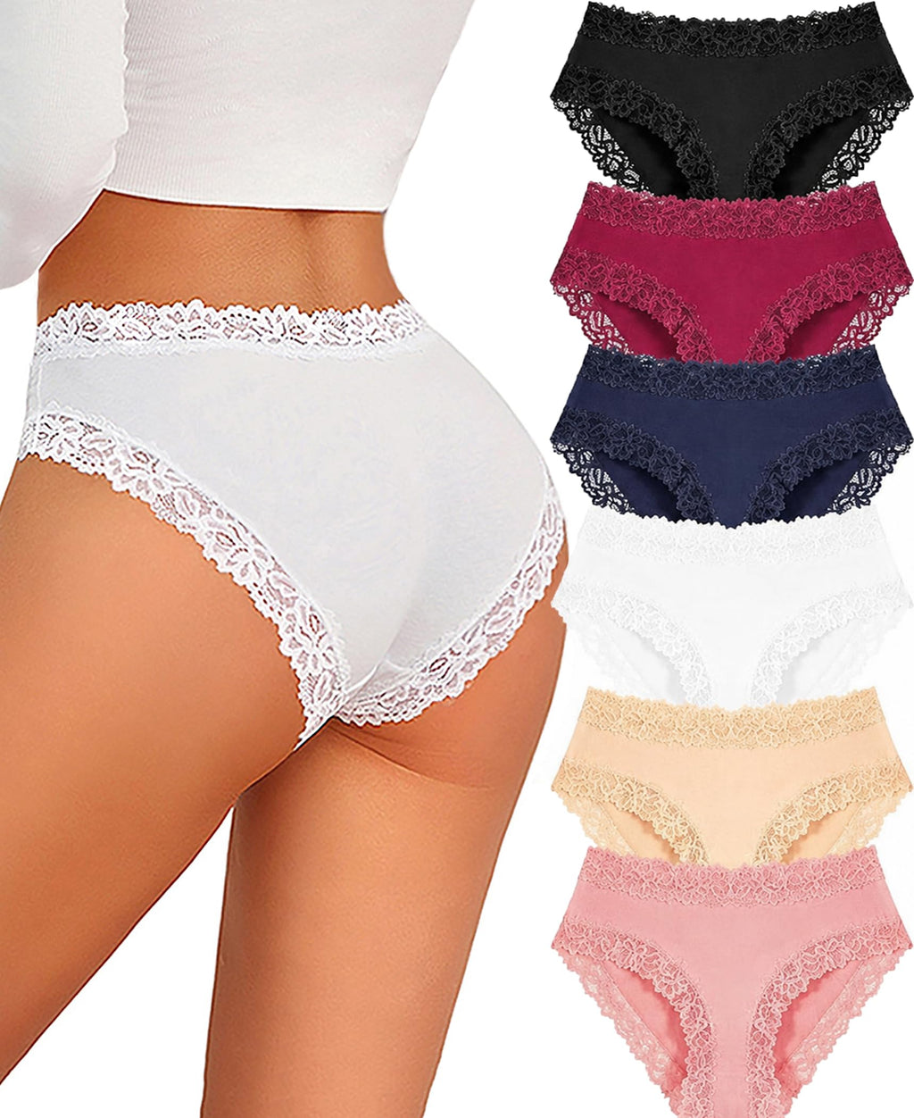 Cotton Underwear for Women Sexy Lace Panties Cheeky Bikini Lingerie Sets 6