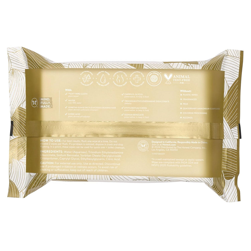 The Honest Company Flushable Wipes, Hypoallergenic, Gilded Wings, 126 Count