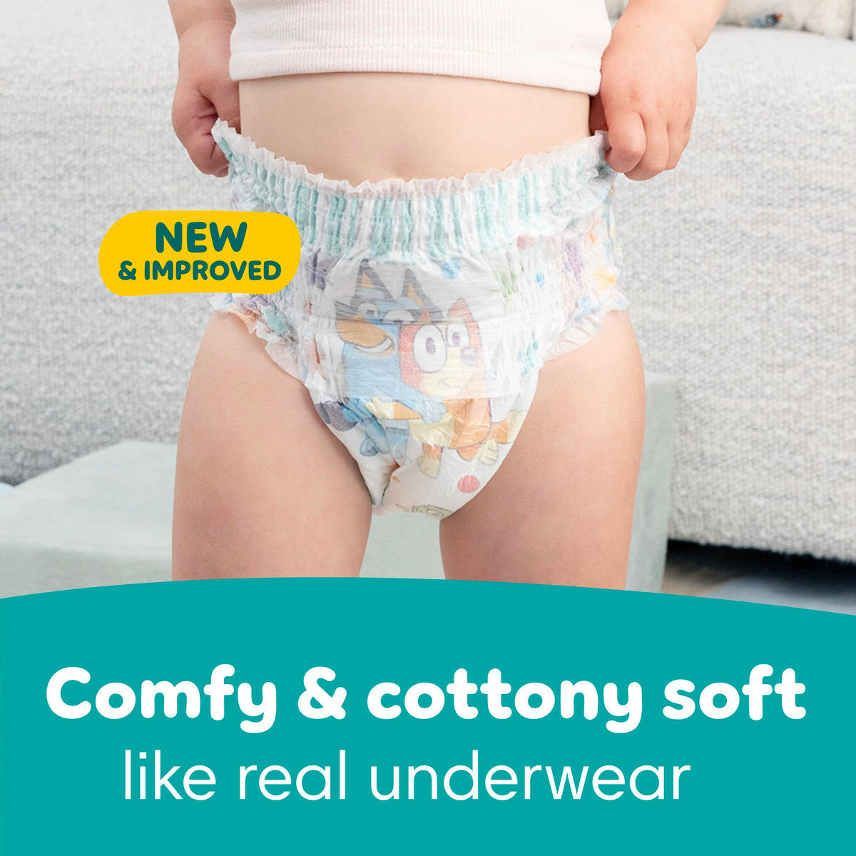 Easy Ups Girls & Boys Potty Training Pants, Size 4 (2T-3T), 140 Count, Bluey Absorbent Pull Up Training Underwear, Up to 100% Leakproof Day and Night, Hypoallergenic