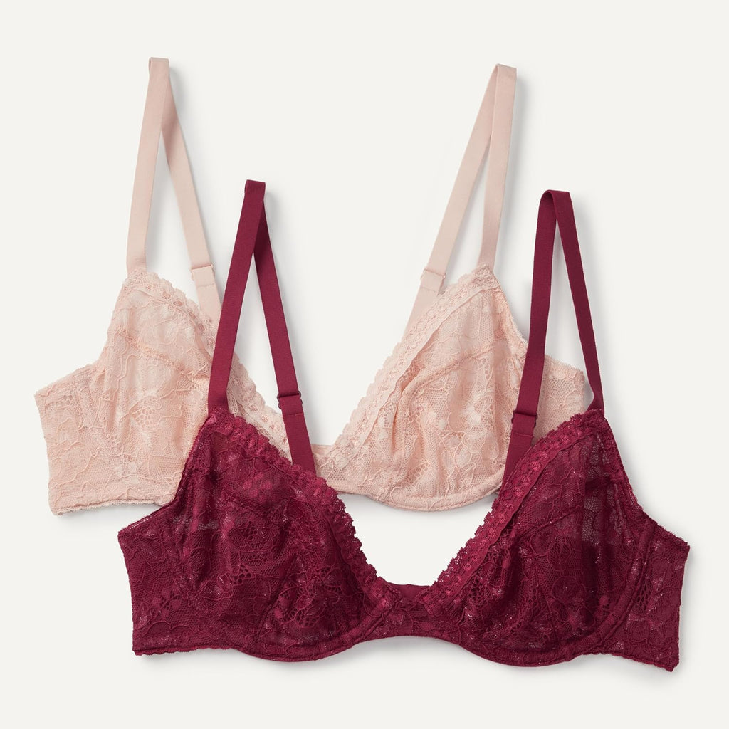 Women's Stretch Lace Plunge Bra – Comfortable, Supportive & Seamless, Multipack