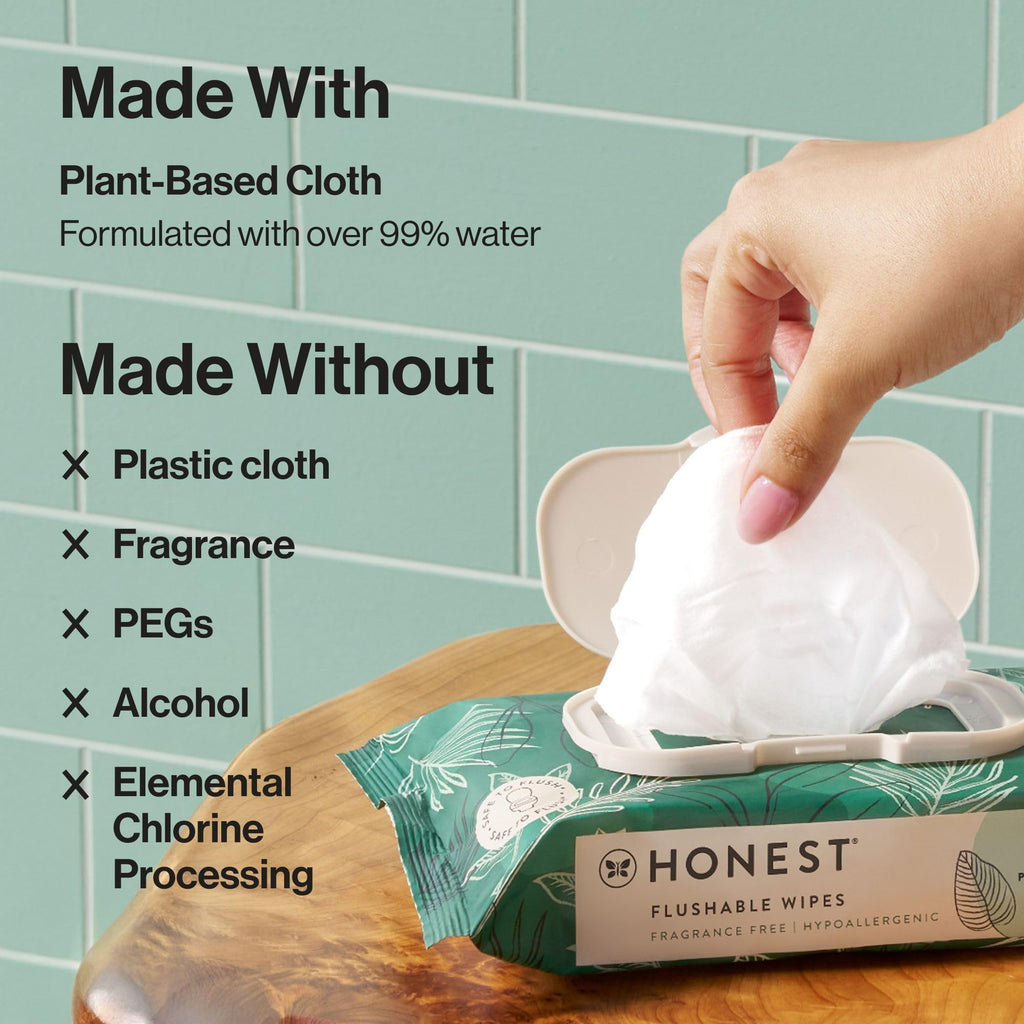 The Honest Company Flushable Wipes, Hypoallergenic, Gilded Wings, 126 Count