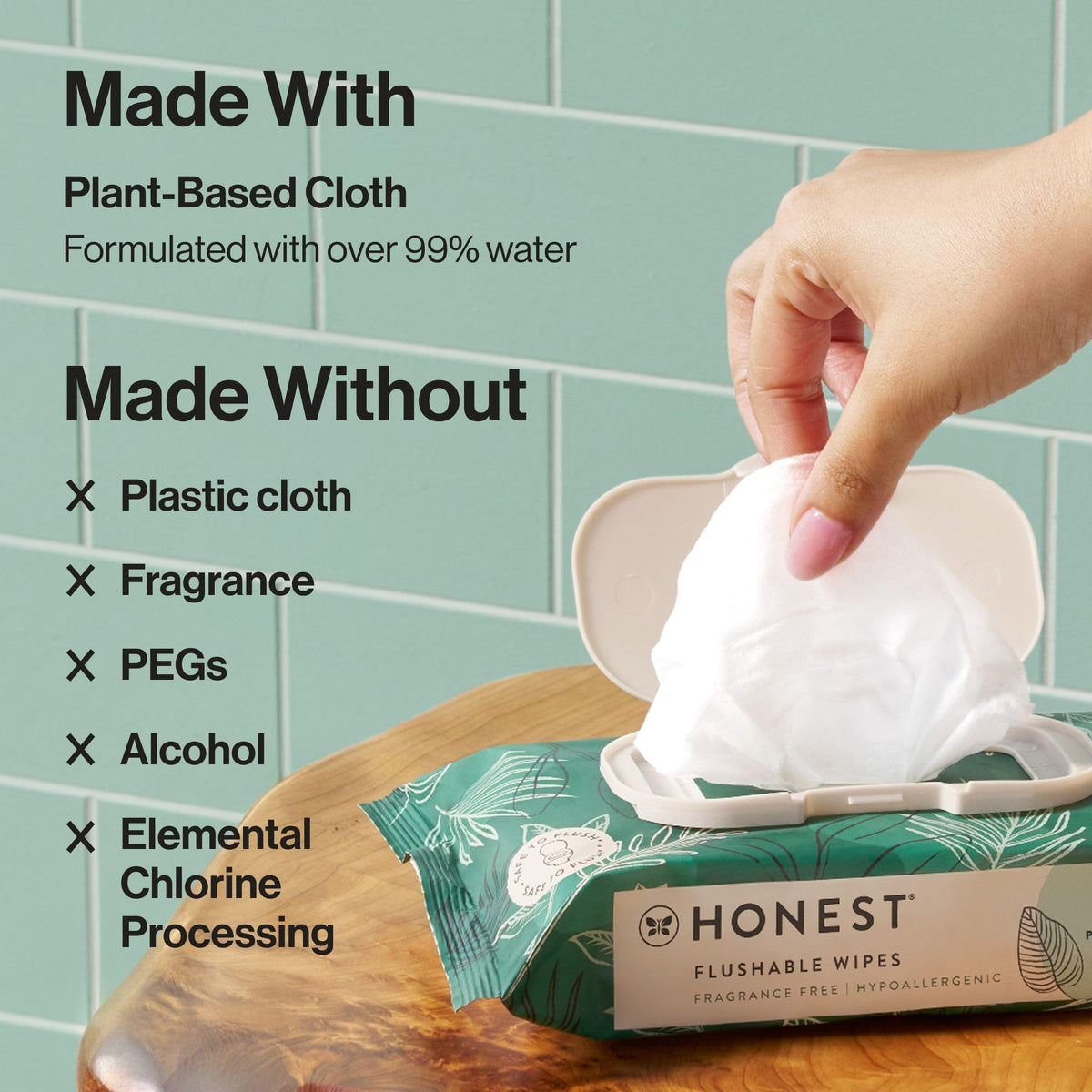 The Honest Company Flushable Wipes, Hypoallergenic, Gilded Wings, 126 Count