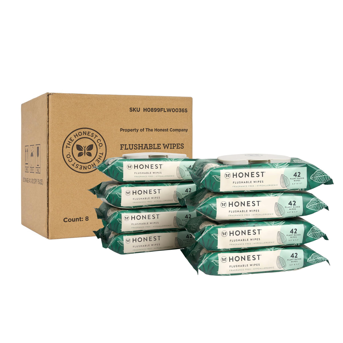 The Honest Company Flushable Wipes, Hypoallergenic, Gilded Wings, 126 Count
