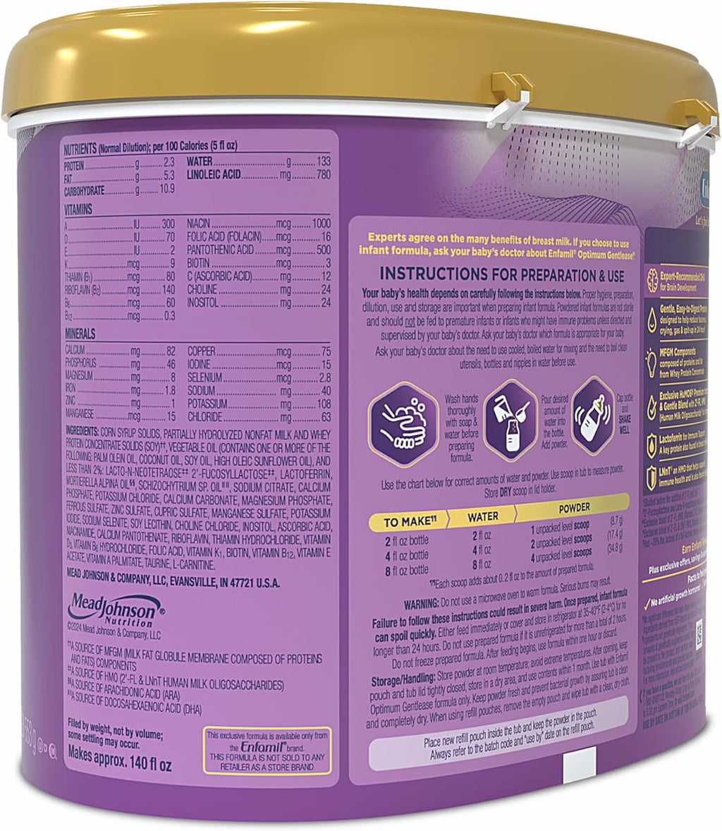 Enfamil Optimum (Enspire) Gentlease Baby Formula, 19.5 Oz